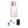 MARSİLYAN™- iPhone 16 Kılıf Yadigar Asil Koleksiyonu - Siyah 3D Antistatik Hayalet Cam Ekran Koruyucu + Raze Metal Kamera Lens - LT