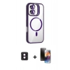 MARSİLYAN™- iPhone 16 Kılıf Yadigar Asil Koleksiyonu - Siyah 3D Antistatik Mat Seramik Nano Ekran Koruyucu + PVD Metal Kamera Lens - PE
