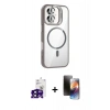 MARSİLYAN™- iPhone 16 Kılıf Yadigar Asil Koleksiyonu - Siyah 3D Antistatik Mat Seramik Nano Ekran Koruyucu + Bilvis Titan Kamera Lens - SH