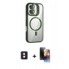 MARSİLYAN™- iPhone 16 Kılıf Yadigar Asil Koleksiyonu - Siyah 3D Antistatik Mat Seramik Nano Ekran Koruyucu + PVD Metal Kamera Lens - PE