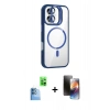 MARSİLYAN™- iPhone 16 Kılıf Yadigar Asil Koleksiyonu - Siyah 3D Antistatik Mat Seramik Nano Ekran Koruyucu + Raze Metal Kamera Lens - LT