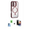 MARSİLYAN™- iPhone 16 Kılıf Yadigar Asil Koleksiyonu - Siyah 3D Antistatik Mat Seramik Nano Ekran Koruyucu + Raze Metal Kamera Lens - LT