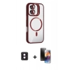 MARSİLYAN™- iPhone 16 Kılıf Yadigar Asil Koleksiyonu - Siyah 3D Antistatik Mat Seramik Nano Ekran Koruyucu + PVD Metal Kamera Lens - PE