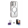 MARSİLYAN™- iPhone 16 Kılıf Yadigar Asil Koleksiyonu - Siyah 3D Antistatik Mat Seramik Nano Ekran Koruyucu + Bilvis Titan Kamera Lens - PE