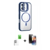 MARSİLYAN™- iPhone 16 Kılıf Yadigar Asil Koleksiyonu - Siyah 3D Antistatik Mat Seramik Nano Ekran Koruyucu + Raze Metal Kamera Lens - BZ