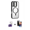 MARSİLYAN™- iPhone 16 Kılıf Yadigar Asil Koleksiyonu - Siyah 3D Antistatik Mat Seramik Nano Ekran Koruyucu + Bilvis Titan Kamera Lens - SH