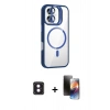 MARSİLYAN™- iPhone 16 Kılıf Yadigar Asil Koleksiyonu - Siyah 3D Antistatik Mat Seramik Nano Ekran Koruyucu + PVD Metal Kamera Lens - PE