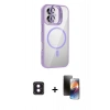 MARSİLYAN™- iPhone 16 Kılıf Yadigar Asil Koleksiyonu - Siyah 3D Antistatik Mat Seramik Nano Ekran Koruyucu + PVD Metal Kamera Lens - PE