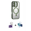 MARSİLYAN™- iPhone 16 Kılıf Yadigar Asil Koleksiyonu - Siyah 3D Antistatik Seramik Nano Ekran Koruyucu + Bilvis Titan Kamera Lens - PE