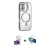 MARSİLYAN™- iPhone 16 Kılıf Yadigar Asil Koleksiyonu - Siyah 3D Antistatik Seramik Nano Ekran Koruyucu + Bilvis Titan Kamera Lens - PE