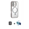 MARSİLYAN™- iPhone 16 Kılıf Yadigar Asil Koleksiyonu - Siyah 3D Antistatik Seramik Nano Ekran Koruyucu + PVD Metal Kamera Lens - PE