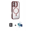 MARSİLYAN™- iPhone 16 Kılıf Yadigar Asil Koleksiyonu - Siyah 3D Antistatik Seramik Nano Ekran Koruyucu + PVD Metal Kamera Lens - PE