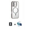 MARSİLYAN™- iPhone 16 Kılıf Yadigar Asil Koleksiyonu - Siyah 3D Antistatik Seramik Nano Ekran Koruyucu + PVD Metal Kamera Lens - MI