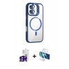MARSİLYAN™- iPhone 16 Kılıf Yadigar Asil Koleksiyonu - Siyah 3D Antistatik Seramik Nano Ekran Koruyucu + Bilvis Titan Kamera Lens - SH