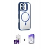MARSİLYAN™- iPhone 16 Kılıf Yadigar Asil Koleksiyonu - Siyah Bilvis 5in1 3D Magic Cam Ekran Koruyucu + Bilvis Titan Kamera Lens - GS