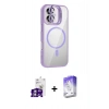 MARSİLYAN™- iPhone 16 Kılıf Yadigar Asil Koleksiyonu - Siyah Bilvis 5in1 3D Magic Cam Ekran Koruyucu + Bilvis Titan Kamera Lens - GS