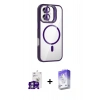 MARSİLYAN™- iPhone 16 Kılıf Yadigar Asil Koleksiyonu - Siyah Bilvis 5in1 3D Magic Cam Ekran Koruyucu + Bilvis Titan Kamera Lens - GS