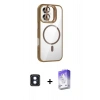 MARSİLYAN™- iPhone 16 Kılıf Yadigar Asil Koleksiyonu - Siyah Bilvis 5in1 3D Magic Cam Ekran Koruyucu + PVD Metal Kamera Lens - MI
