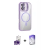 MARSİLYAN™- iPhone 16 Kılıf Yadigar Asil Koleksiyonu - Siyah Bilvis 5in1 3D Magic Cam Ekran Koruyucu + Bilvis Titan Kamera Lens - PE