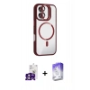 MARSİLYAN™- iPhone 16 Kılıf Yadigar Asil Koleksiyonu - Siyah Bilvis 5in1 3D Magic Cam Ekran Koruyucu + Bilvis Titan Kamera Lens - PE