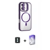 MARSİLYAN™- iPhone 16 Kılıf Yadigar Asil Koleksiyonu - Siyah Bilvis 5in1 3D Magic Cam Ekran Koruyucu + PVD Metal Kamera Lens - YL
