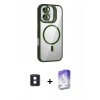 MARSİLYAN™- iPhone 16 Kılıf Yadigar Asil Koleksiyonu - Siyah Bilvis 5in1 3D Magic Cam Ekran Koruyucu + PVD Metal Kamera Lens - MI