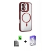 MARSİLYAN™- iPhone 16 Kılıf Yadigar Asil Koleksiyonu - Siyah Bilvis 5in1 3D Magic Cam Ekran Koruyucu + Raze Metal Kamera Lens - SH