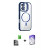 MARSİLYAN™- iPhone 16 Kılıf Yadigar Asil Koleksiyonu - Siyah Bilvis 5in1 3D Magic Cam Ekran Koruyucu + Raze Metal Kamera Lens - SH