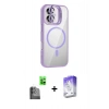 MARSİLYAN™- iPhone 16 Kılıf Yadigar Asil Koleksiyonu - Siyah Bilvis 5in1 3D Magic Cam Ekran Koruyucu + Raze Metal Kamera Lens - SH