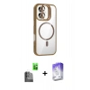 MARSİLYAN™- iPhone 16 Kılıf Yadigar Asil Koleksiyonu - Siyah Bilvis 5in1 3D Magic Cam Ekran Koruyucu + Raze Metal Kamera Lens - SH