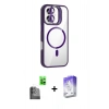 MARSİLYAN™- iPhone 16 Kılıf Yadigar Asil Koleksiyonu - Siyah Bilvis 5in1 3D Magic Cam Ekran Koruyucu + Raze Metal Kamera Lens - SH