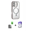 MARSİLYAN™- iPhone 16 Kılıf Yadigar Asil Koleksiyonu - Siyah Bilvis 5in1 3D Magic Cam Ekran Koruyucu + Raze Metal Kamera Lens - SH