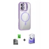 MARSİLYAN™- iPhone 16 Kılıf Yadigar Asil Koleksiyonu - Siyah Bilvis 5in1 5D Magic Hayalet Cam Ekran Koruyucu + Raze Metal Kamera Lens - SH