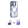 MARSİLYAN™- iPhone 16 Kılıf Yadigar Asil Koleksiyonu - Siyah Bilvis 5in1 5D Magic Hayalet Cam Ekran Koruyucu + Bilvis Titan Kamera Lens - PE