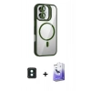 MARSİLYAN™- iPhone 16 Kılıf Yadigar Asil Koleksiyonu - Siyah Bilvis 5in1 5D Magic Hayalet Cam Ekran Koruyucu + PVD Metal Kamera Lens - YL