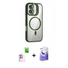 MARSİLYAN™- iPhone 16 Kılıf Yadigar Asil Koleksiyonu - Siyah Bilvis 5in1 5D Magic Hayalet Cam Ekran Koruyucu + Raze Metal Kamera Lens - PE