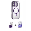 MARSİLYAN™- iPhone 16 Kılıf Yadigar Asil Koleksiyonu - Siyah Bilvis 5in1 5D Magic Hayalet Cam Ekran Koruyucu + Bilvis Titan Kamera Lens - PE