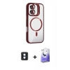 MARSİLYAN™- iPhone 16 Kılıf Yadigar Asil Koleksiyonu - Siyah Bilvis 5in1 5D Magic Hayalet Cam Ekran Koruyucu + PVD Metal Kamera Lens - MI