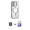 MARSİLYAN™- iPhone 16 Kılıf Yadigar Asil Koleksiyonu - Siyah Bilvis 5in1 5D Magic Hayalet Cam Ekran Koruyucu + PVD Metal Kamera Lens - MI