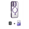 MARSİLYAN™- iPhone 16 Kılıf Yadigar Asil Koleksiyonu - Siyah Bilvis 5in1 5D Magic Hayalet Cam Ekran Koruyucu + PVD Metal Kamera Lens - YL