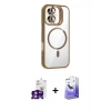 MARSİLYAN™- iPhone 16 Kılıf Yadigar Asil Koleksiyonu - Siyah Bilvis 5in1 5D Magic Hayalet Cam Ekran Koruyucu + Bilvis Titan Kamera Lens - PE