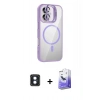 MARSİLYAN™- iPhone 16 Kılıf Yadigar Asil Koleksiyonu - Siyah Bilvis 5in1 5D Magic Hayalet Cam Ekran Koruyucu + PVD Metal Kamera Lens - MI