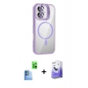 MARSİLYAN™- iPhone 16 Kılıf Yadigar Asil Koleksiyonu - Siyah Bilvis 5in1 5D Magic Hayalet Cam Ekran Koruyucu + Raze Metal Kamera Lens - LT