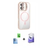 MARSİLYAN™- iPhone 16 Kılıf Yadigar Asil Koleksiyonu - Siyah Bilvis 5in1 5D Magic Hayalet Cam Ekran Koruyucu + Lacivert Raze Metal Kamera Lens