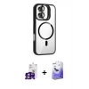 MARSİLYAN™- iPhone 16 Kılıf Yadigar Asil Koleksiyonu - Siyah Bilvis 5in1 5D Magic Hayalet Cam Ekran Koruyucu + Bilvis Titan Kamera Lens - PE