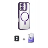 MARSİLYAN™- iPhone 16 Kılıf Yadigar Asil Koleksiyonu - Siyah Bilvis 5in1 5D Magic Hayalet Cam Ekran Koruyucu + PVD Metal Kamera Lens - MI