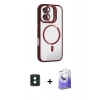 MARSİLYAN™- iPhone 16 Kılıf Yadigar Asil Koleksiyonu - Siyah Bilvis 5in1 5D Magic Hayalet Cam Ekran Koruyucu + PVD Metal Kamera Lens - YL