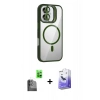 MARSİLYAN™- iPhone 16 Kılıf Yadigar Asil Koleksiyonu - Siyah Bilvis 5in1 5D Magic Hayalet Cam Ekran Koruyucu + Raze Metal Kamera Lens - SH