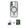 MARSİLYAN™- iPhone 16 Kılıf Yadigar Klasik Özel Seri - Şeffaf 360 Full Body Arka Koruyucu + Bilvis Titan Kamera Lens - SH