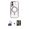 MARSİLYAN™- iPhone 16 Kılıf Yadigar Klasik Özel Seri - Şeffaf 360 Full Body Arka Koruyucu + Bilvis Titan Kamera Lens - SH